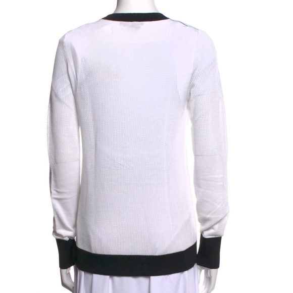 Rag & Bone White & Black Pullover Mesh Open Knit Sweater Top S - Picture 3 of 7